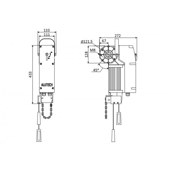 Alutech TR-5024-230KIT-N автоматика для промышленных секционных ворот