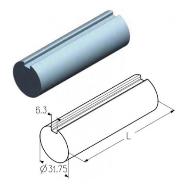 Alutech TSS-5/4-6000 вал полнотелый 6000 мм.