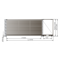 Откатные ворота Alutech 5000x2500 мм.