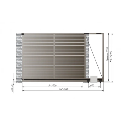 Откатные ворота Alutech 3000x2460 мм. Откатные ворота Alutech 3000x2460 мм.