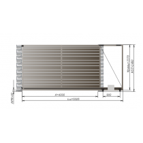 Откатные ворота Alutech 4000x2460 мм.