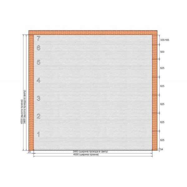 Промышленные секционные ворота Alutech 4000х4000 мм