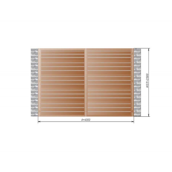 Распашные ворота Alutech 4000x2500 мм.