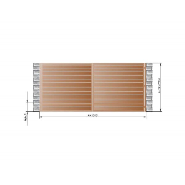 Распашные ворота Alutech 5000x2000 мм.